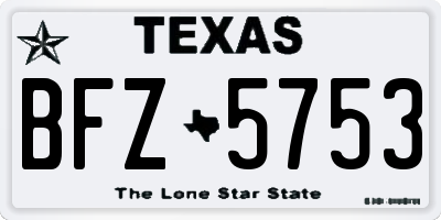 TX license plate BFZ5753