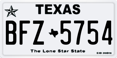 TX license plate BFZ5754