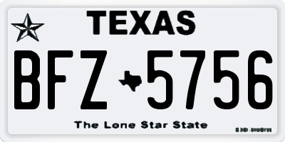 TX license plate BFZ5756