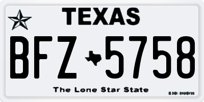 TX license plate BFZ5758