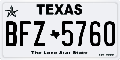 TX license plate BFZ5760