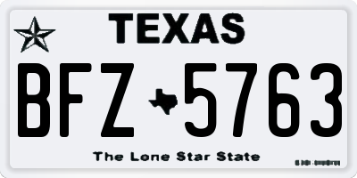 TX license plate BFZ5763
