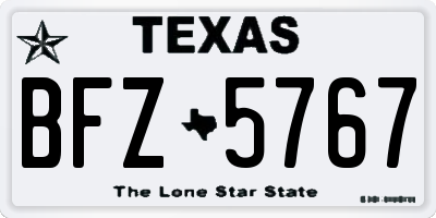 TX license plate BFZ5767