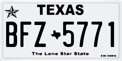 TX license plate BFZ5771