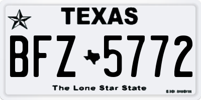 TX license plate BFZ5772