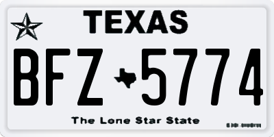 TX license plate BFZ5774