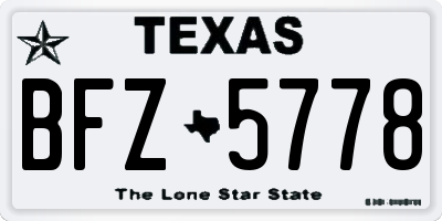 TX license plate BFZ5778