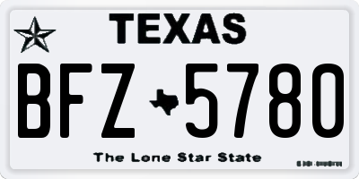 TX license plate BFZ5780
