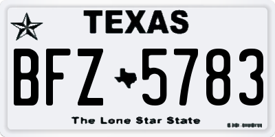 TX license plate BFZ5783
