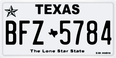 TX license plate BFZ5784