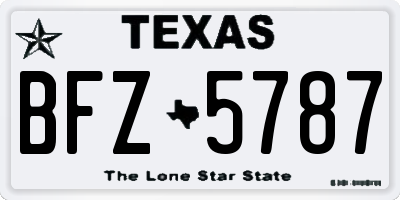 TX license plate BFZ5787