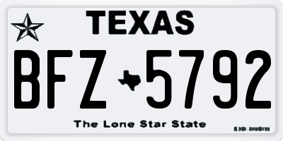 TX license plate BFZ5792