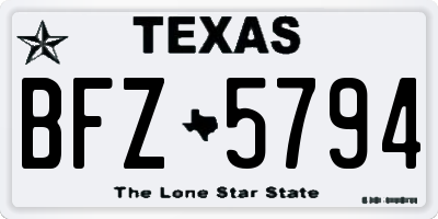 TX license plate BFZ5794