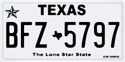 TX license plate BFZ5797