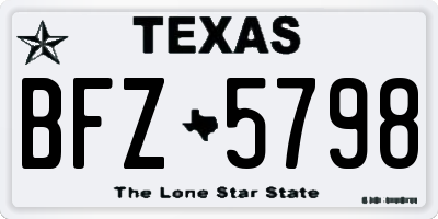 TX license plate BFZ5798