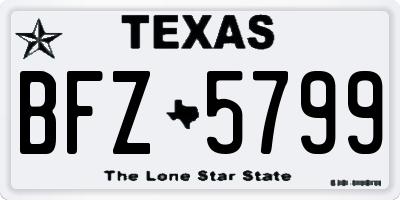 TX license plate BFZ5799