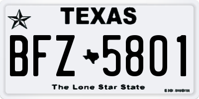 TX license plate BFZ5801