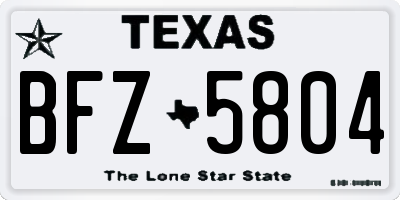 TX license plate BFZ5804