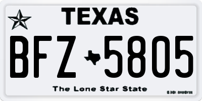 TX license plate BFZ5805