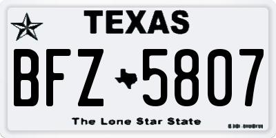 TX license plate BFZ5807