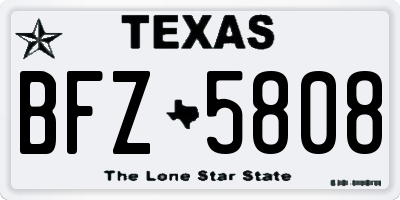 TX license plate BFZ5808