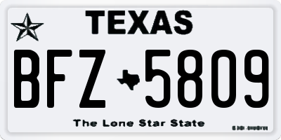 TX license plate BFZ5809