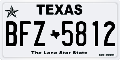 TX license plate BFZ5812