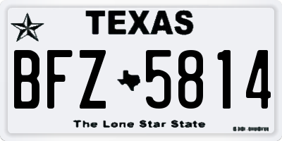 TX license plate BFZ5814