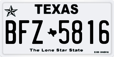 TX license plate BFZ5816