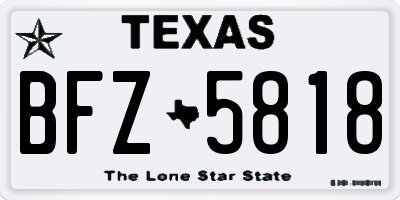 TX license plate BFZ5818