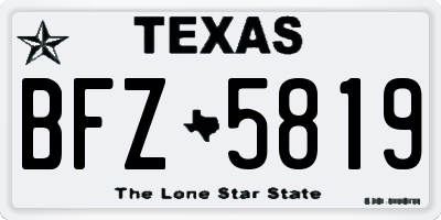 TX license plate BFZ5819