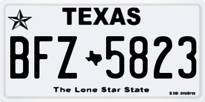TX license plate BFZ5823