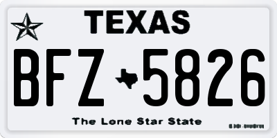 TX license plate BFZ5826