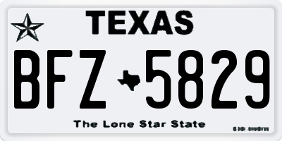 TX license plate BFZ5829
