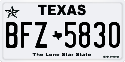 TX license plate BFZ5830