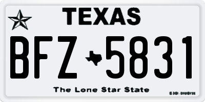 TX license plate BFZ5831