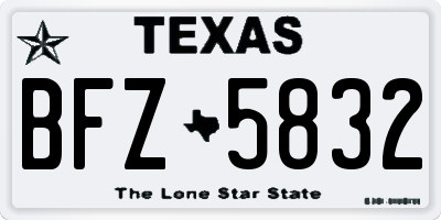 TX license plate BFZ5832