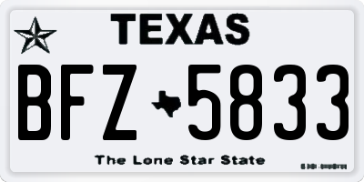 TX license plate BFZ5833