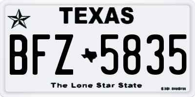 TX license plate BFZ5835