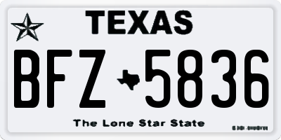 TX license plate BFZ5836