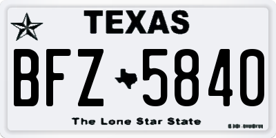 TX license plate BFZ5840