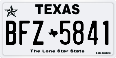 TX license plate BFZ5841