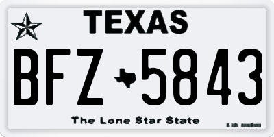 TX license plate BFZ5843