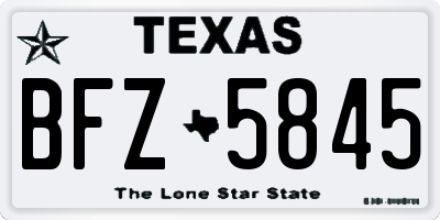 TX license plate BFZ5845