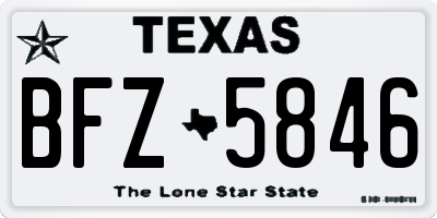 TX license plate BFZ5846
