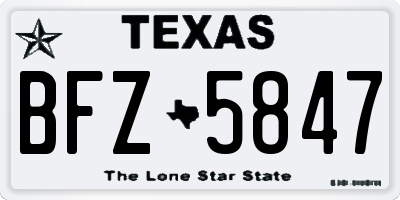 TX license plate BFZ5847