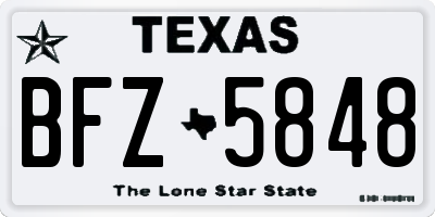 TX license plate BFZ5848