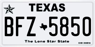 TX license plate BFZ5850