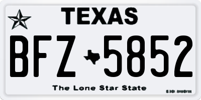 TX license plate BFZ5852
