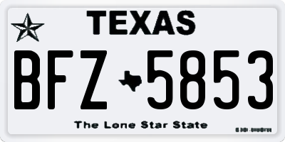 TX license plate BFZ5853